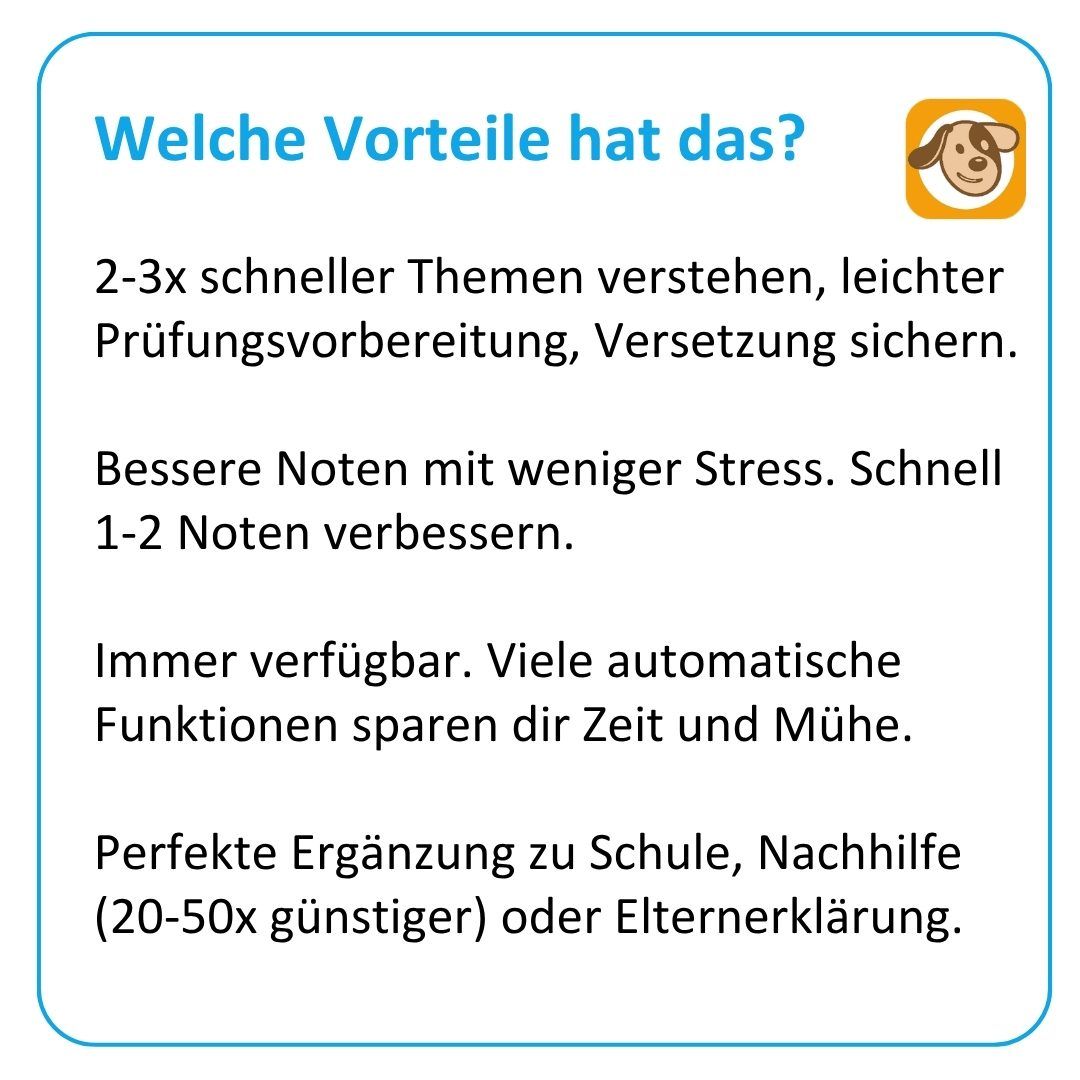 HUNSE Helps! Vorteile: bessere Noten, weniger Stress, immer verfügbar