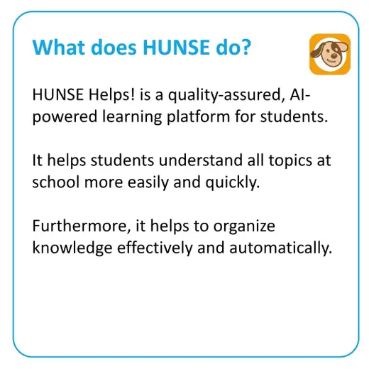 What is HUNSE Helps? AI learning platform – understand topics more easily